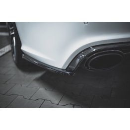 Накладки сплиттеры боковые на задний бампер на Audi RS6 C7
